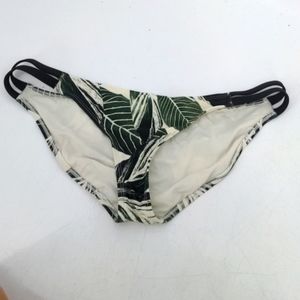 Eiden Cream Green Leaf Tropical Bikini Bottom Swim XL Summer Vacation Beach